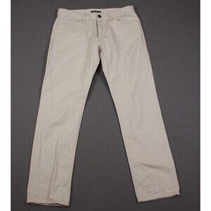 Theory Jeans Men's Haydin Straight Slim Fit Tan Solid 5-Pocket Linen Blend 33X30